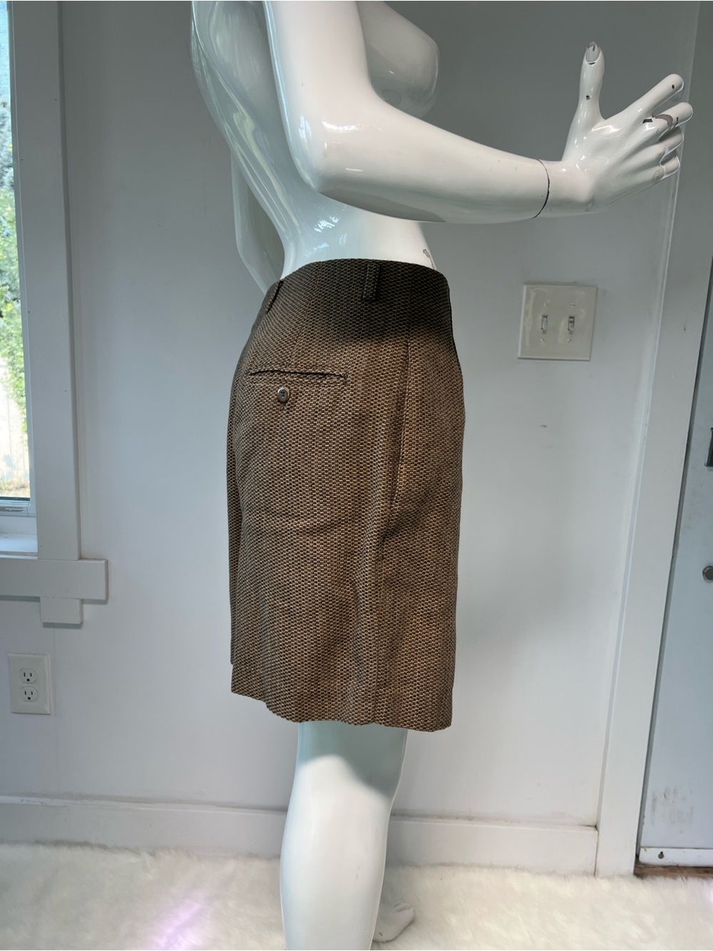 Vintage High waist cuffed women’s shorts dressy Made in U S 100% Cotton size 10 - Picture 2 of 7